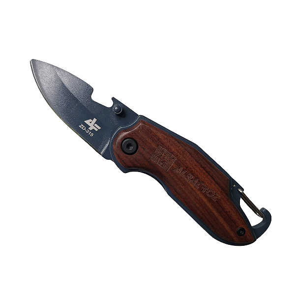 Canivete compacto ZD-315 - detalhado em madeira