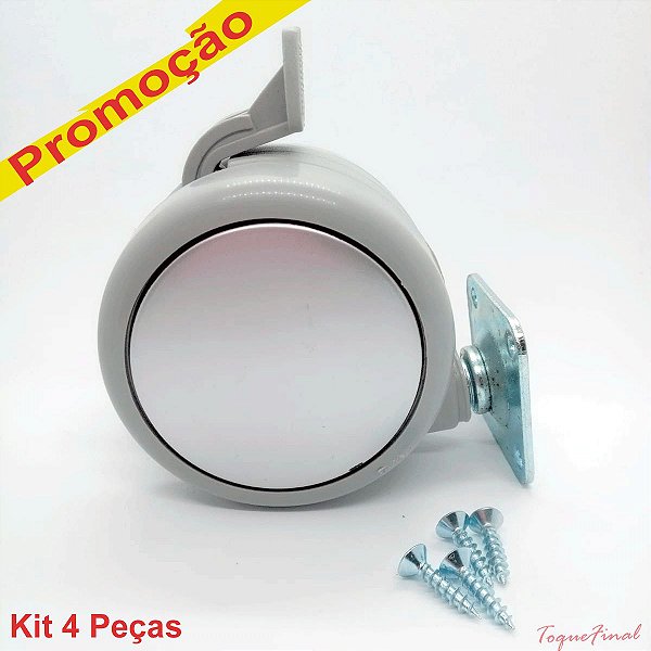 Rodízios Rodinhas Giratória 50mm Sem Trava - Kit 4 Peças