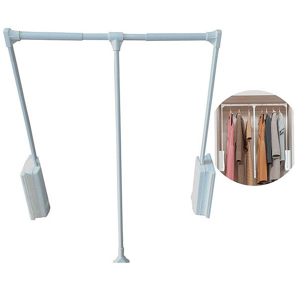 Cabideiro Basculante Extensível Branco 12kg