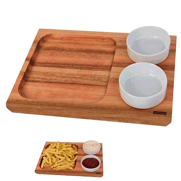 Petisqueira Com Molheiras 30x21cm - Domama