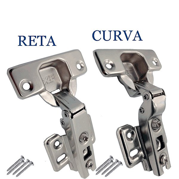 Dobradiça 35mm Curva Ou Reta Porta Armários Móveis
