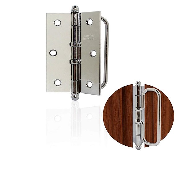 Dobradiça Para Porta Camarão 3,1/2x3 com Alça Parafusos