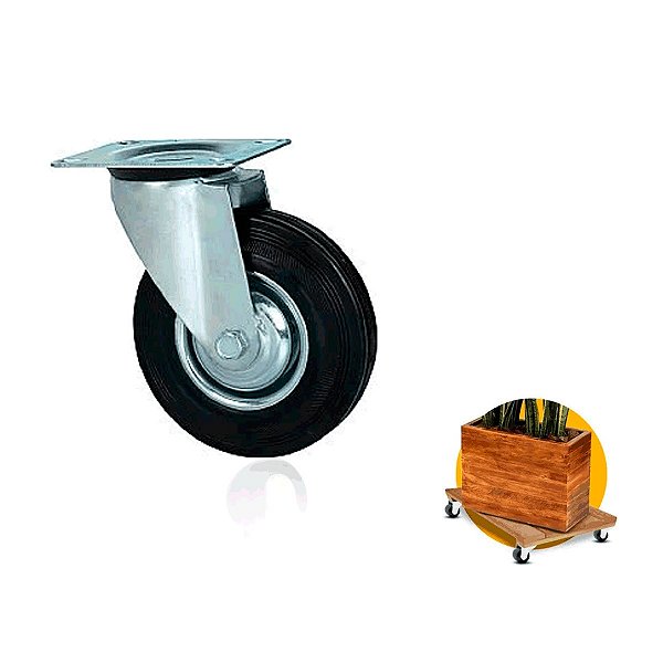 Rodízios Rodinha Giratória Para Vaso E Móveis 32mm 80kg