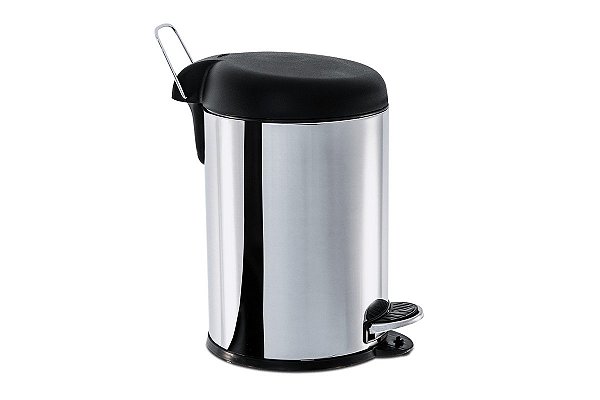 Lixeira Inox Com Pedal e Tampa Plástica 6 Litros