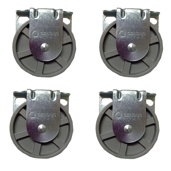 Kit 4 Rodízio Roldana Para Bicama Cama Auxiliar Reforçado 75mm