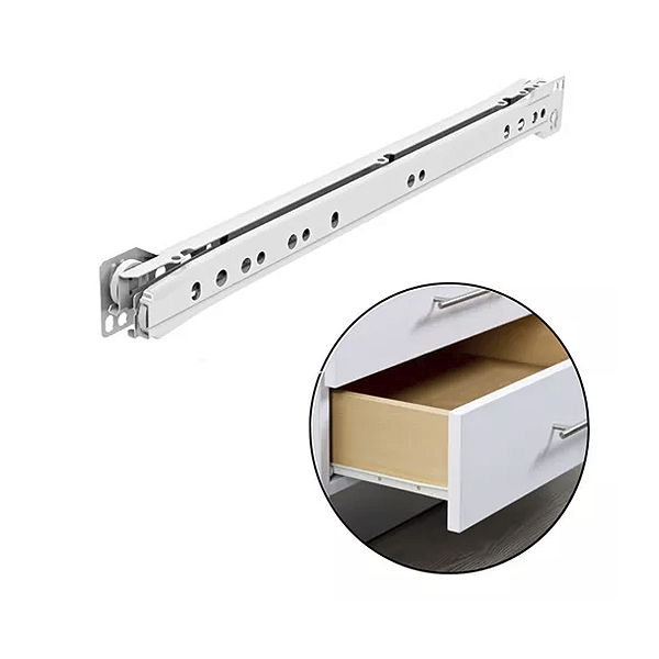 Corrediça Para Gaveta Base Branca Trilho