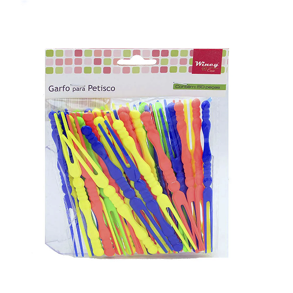 Garfo para petisco 50 unidades