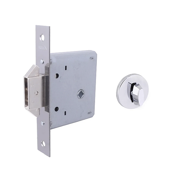 Fechadura Bico Duplo Porta de Correr Banheiro Redonda 5006/086-IP - Arouca