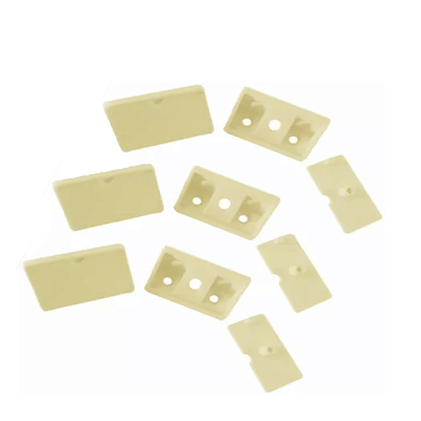 Cantoneira União Angular 4 Furos Marfim Plástica - 100 Peças