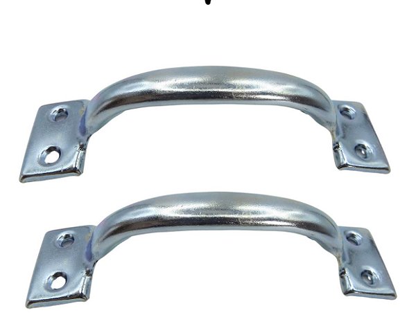 Puxador Alça Porta Janela Móveis Metal Zincado 11,2m - 2 Peças