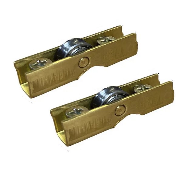 Roldana Rodízio Para Vitrines Latão Com Rolamento RLV05 - 2 Peças