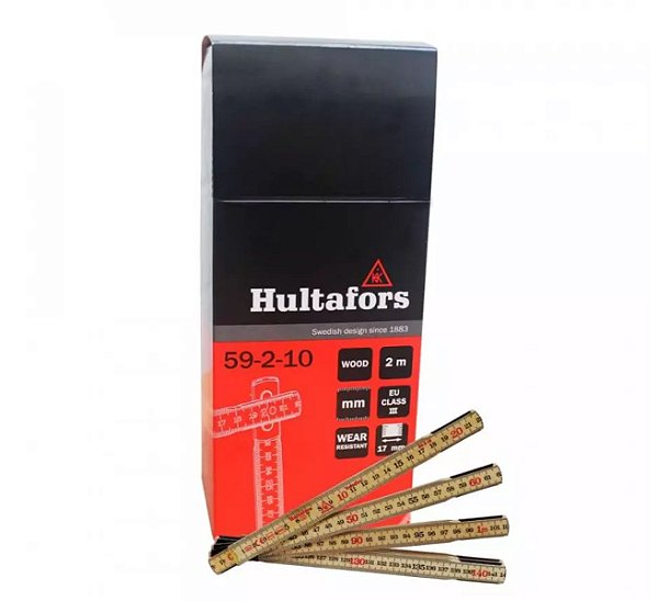 Metro Hultafors Sueco Original Madeira 2mts com 12 Dobras 59-2-12