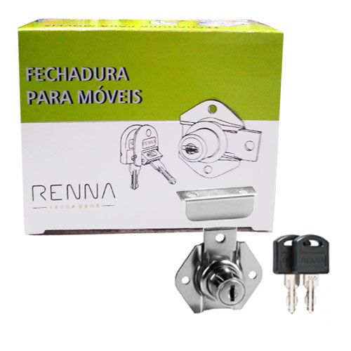 Fechadura Com Chave Fixa Para Móveis 12 Unidades
