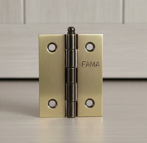 Dobradiça 2" Fama Ouro Velho Envelhecido Fox Cartela com 3 peças