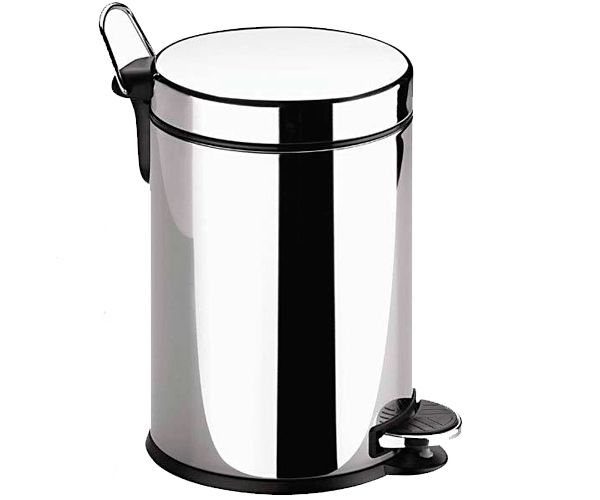 Lixeira Inox Com Tampa Pedal Balde Interno 3 Litros