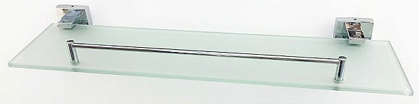 Prateleira Vidro 50cm Porta Shampoo Luxo Quadrado Incolor