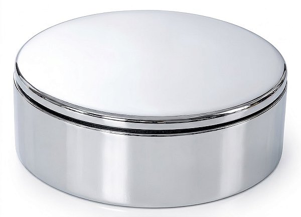 Base Giratória Para Tampo De Vidro E Madeira Inox Polido