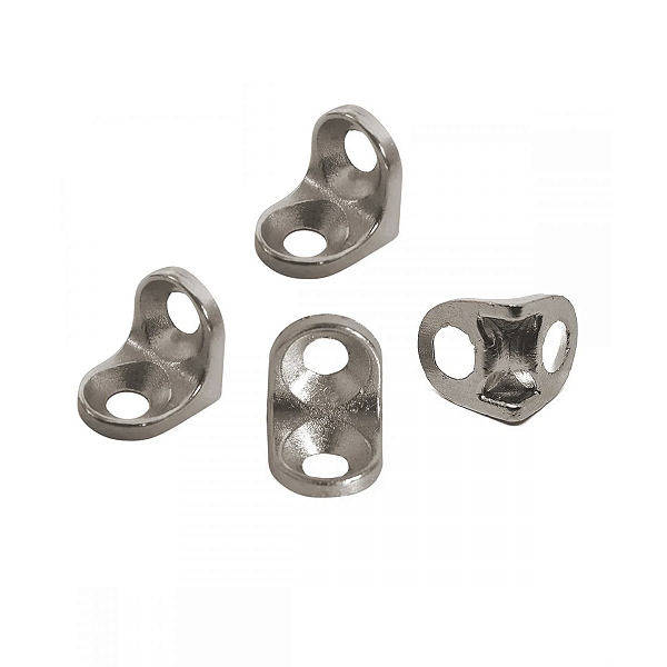 Suporte Prateleira Cantoneira Niquelada Preta Branca 13x13 Com 2 Furos - Kit 4 Peças
