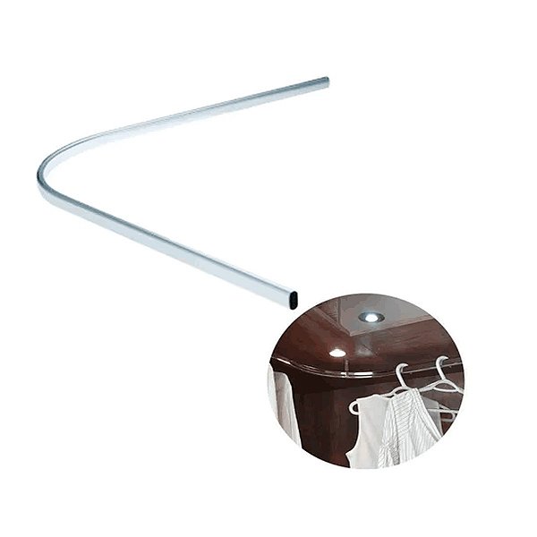 Tudo Cabideiro Oval Oblongo Curvo 1.5 Metros Com Suportes Para Guarda Roupa