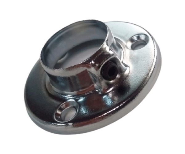 Suporte Cabideiro Para Tubo Redondo Com Trava Guarda Roupa Cromado