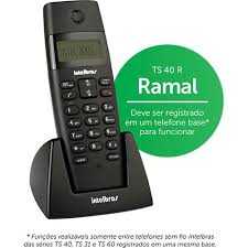 Telefone ramal sem fio intelbras preto ts 40 r