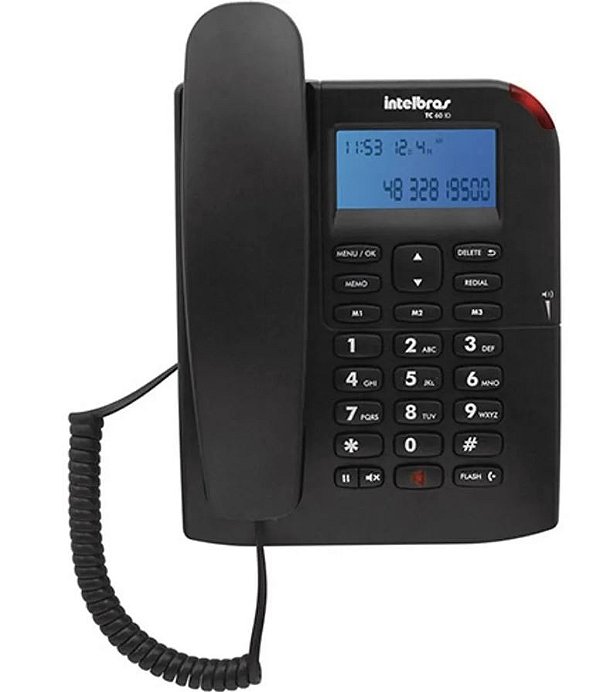 Telefone com fio intelbras preto tc 60 id