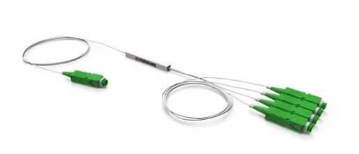 Plc splitter 1x4 - min type steel tube 0.9mm fiber 1.5meters con sc apc