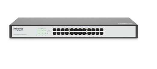 Switch 24p gigabit ethernet intelbras sg2400 qr+ skd