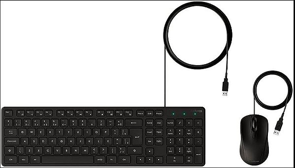 Teclado e mouse com fio intelbras preto cci 20