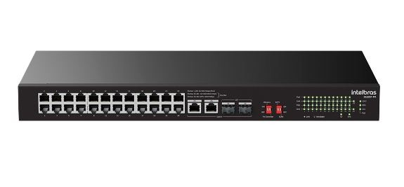 Switch 24p fast ethernet intelbras poe skd s1126f-pa