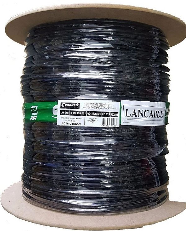 Cabo cftv 4 pares bb 300m preto blindado - condutti
