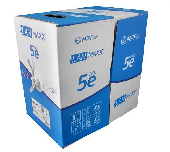 Cabo rede cat5e caixa 305m 4 pares azul - mpt