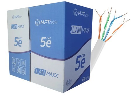 Cabo rede cat5e caixa 305m 4 pares branco - mpt