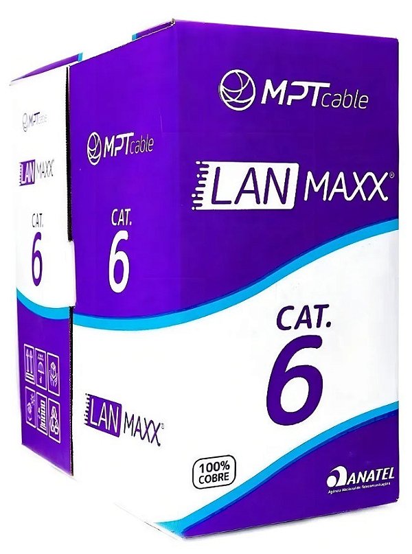 Cabo rede cat6e multiplo 10 metros 4 pares azul - mpt