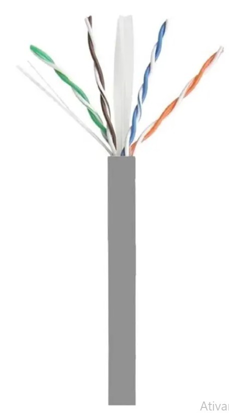 Cabo rede cat6e caixa 305m 4 pares cinza - mpt