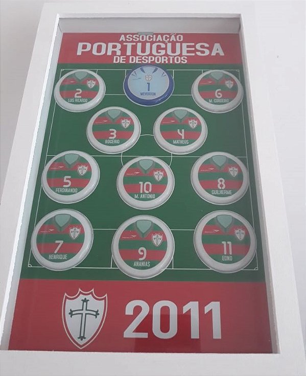 Quadro com time de botão da Lusa