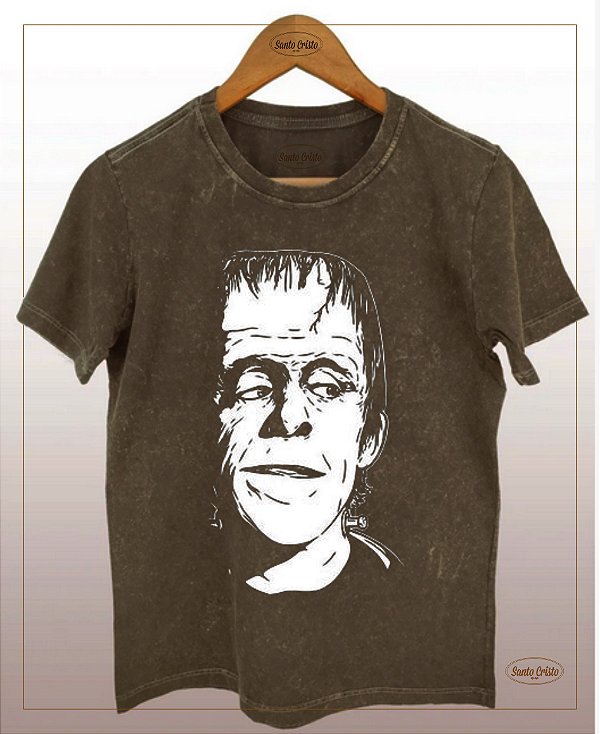 Camiseta - Herman Monstro - Black Brown Algodão – Marmorizada - Camiseta Santo Cristo