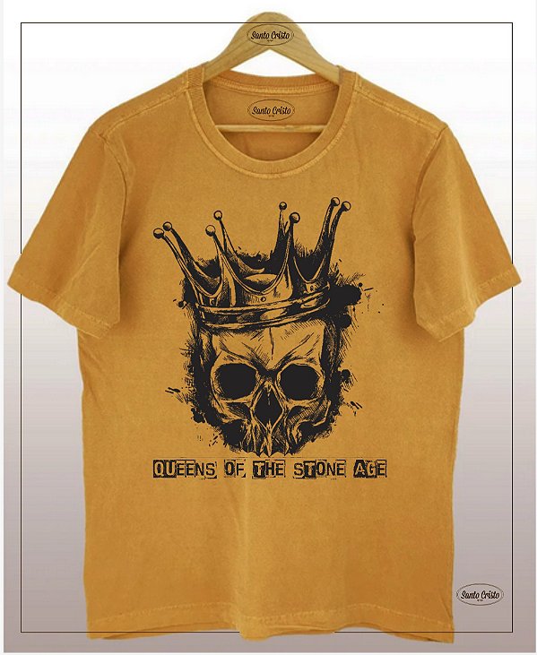 Camiseta Queens Of The Stone Age - Skulls Queen - Whisky – Algodão - Estonada- Camiseta Santo Cristo