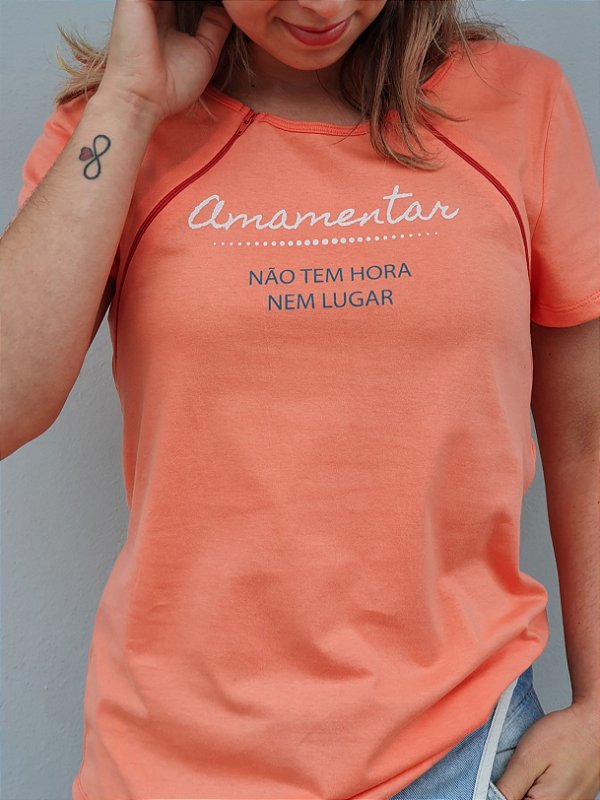 Camiseta de amamentação - NÃO TEM HORA NEM LUGAR - SPEAK MAMA