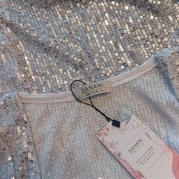 Kimono Paetê Branco