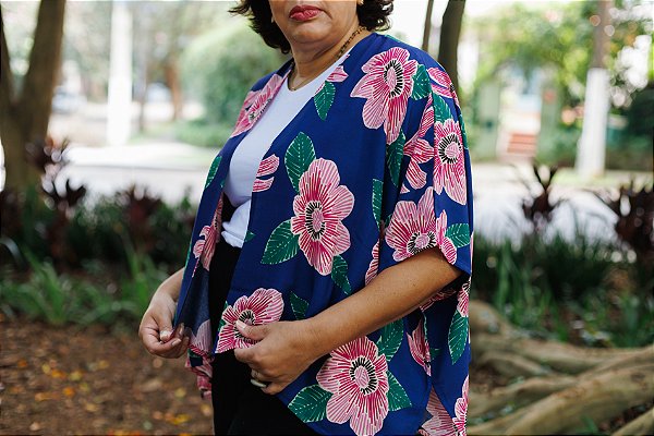 Kimono Londres Aquarela Azul