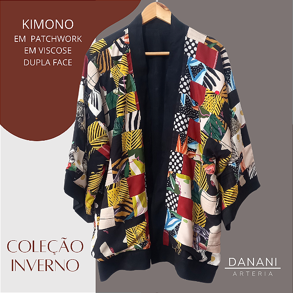 Kimono Patchwork Dupla Face - Modelo 01