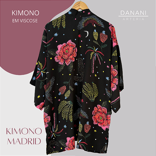 Kimono Madrid Tropical Preto