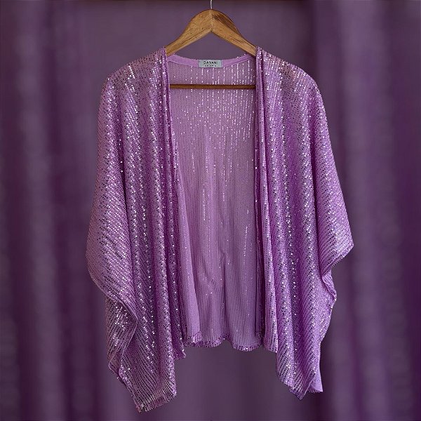 Kimono Paetê Rosa