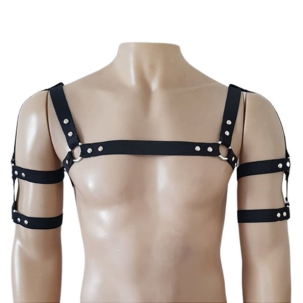 Arreio Harness elastico  Masculino Mangas ombro tiras plus size