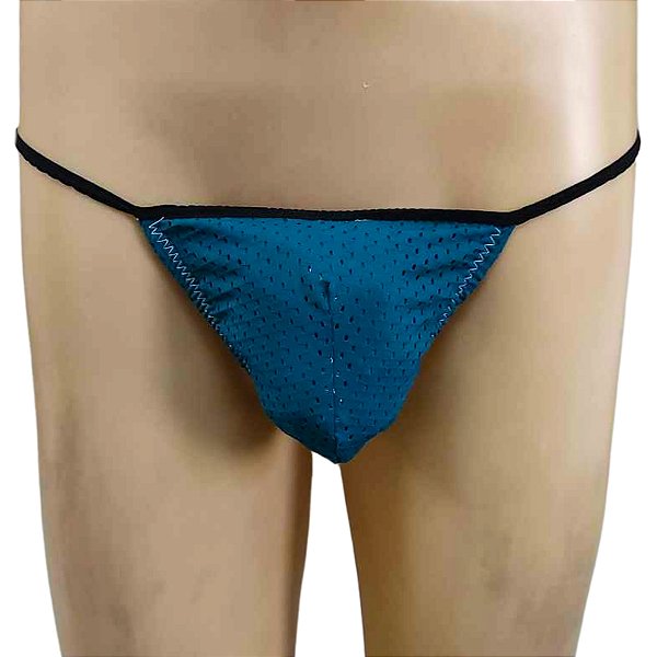 Cueca jockstrap fio dental tecido respiravel furadinho forrada Verde militar