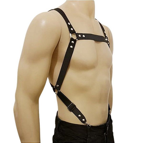 Arreio Harness Masculino busto elastico mosquetao presilha calça suspensorio