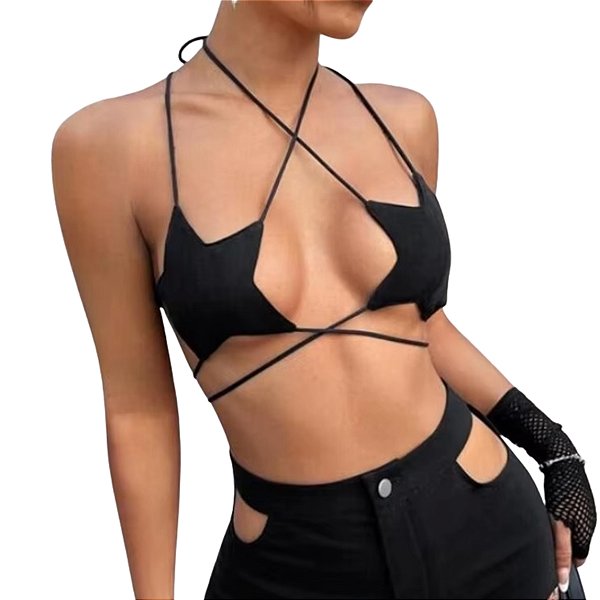 Top Biquíni Estrela Preto – biquini Feminino Sexy Ajustável