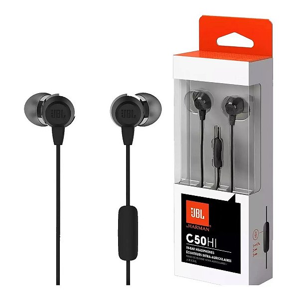 Fone De Ouvido Com Fio JBL C50HI Preto