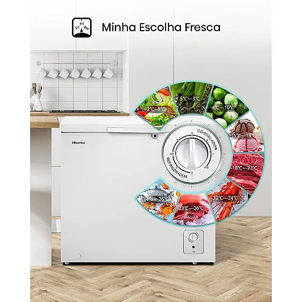 Freezer Horizontal Hisense 198 litros - FC257NW | Branco